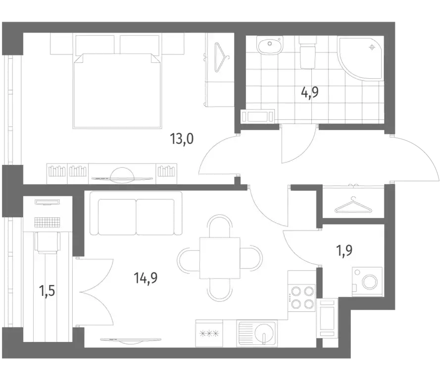 Продаётся 1-к квартира, 41.8 м - Фото 0
