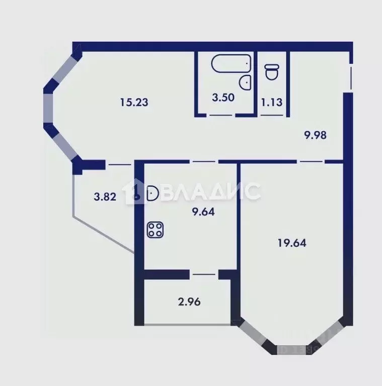 2-к кв. Липецкая область, Липецк ул. Василия Саунина, 1 (64.52 м) - Фото 2