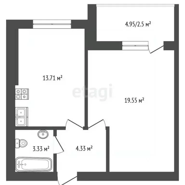 1-к кв. Ярославская область, Ярославский муниципальный округ, пос. ... - Фото 2