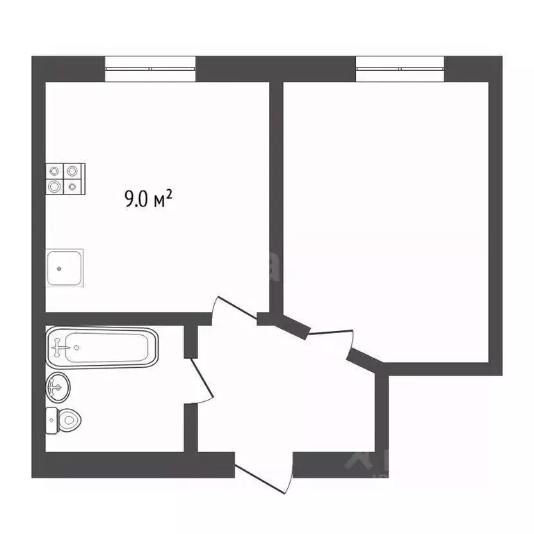 1-к кв. Тюменская область, Тюмень Олимпийская ул., 16 (22.1 м) - Фото 1