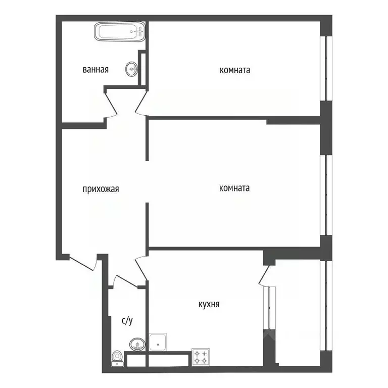 3-к кв. Башкортостан, Уфа Комсомольская ул., 15 (70.4 м) - Фото 1