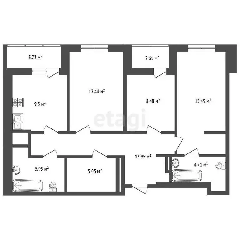 3-комнатная квартира: Ростов-на-Дону, Тибетская улица, 1Вс8 (85 м) - Фото 1