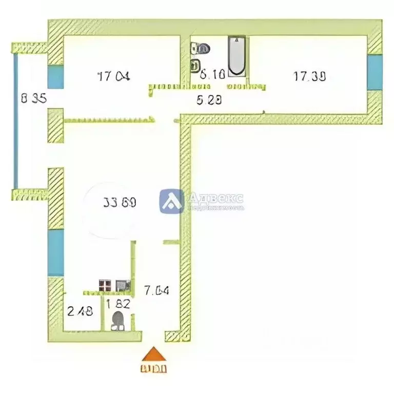 2-к кв. Тюменская область, Тюмень ул. Тимофея Кармацкого, 5 (91.5 м) - Фото 2