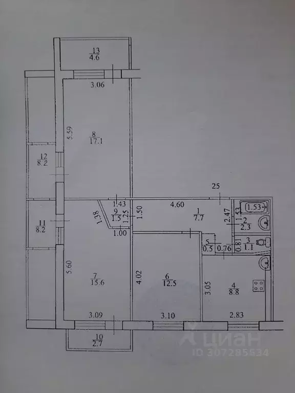 3-к кв. Башкортостан, Уфа Транспортная ул., 28 (77.0 м) - Фото 0