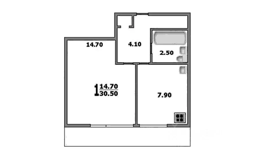 1-к кв. Москва Ферганская ул., 18К3 (30.7 м) - Фото 1