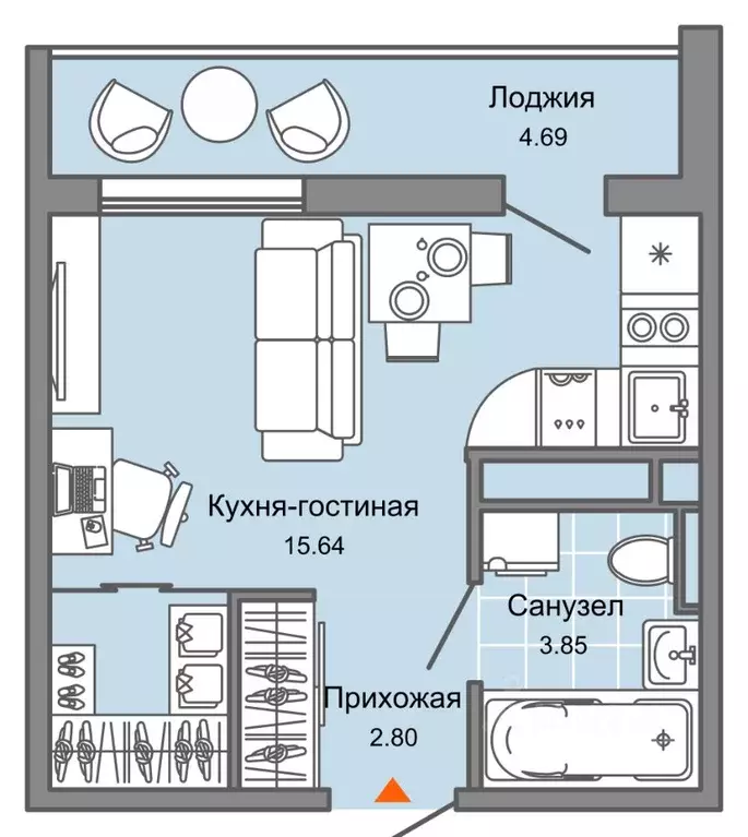 Студия Ульяновская область, Ульяновск Новый Город мкр, Светлые ... - Фото 0