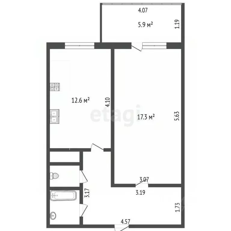 1-к кв. Калужская область, Калуга ул. Комфортная, 2 (44.0 м) - Фото 2