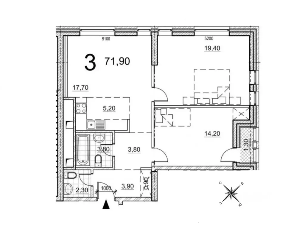 3-к кв. Московская область, Люберцы ул. Кирова, 11 (71.9 м) - Фото 1