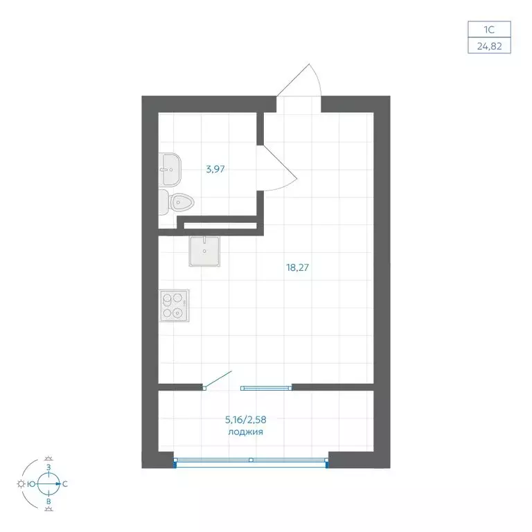 Квартира-студия: Челябинский городской округ, посёлок Пригородный, ... - Фото 1
