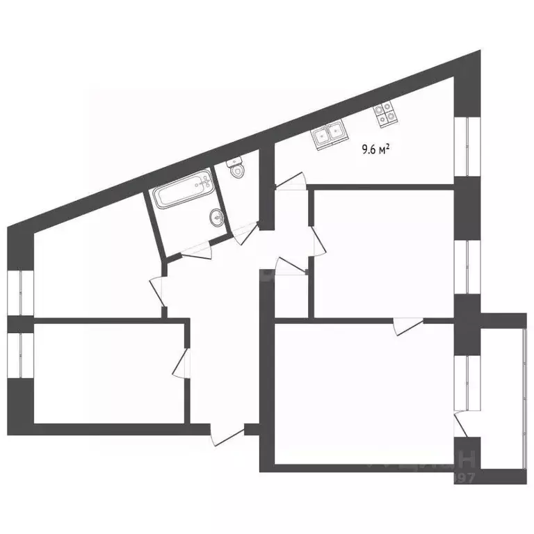 4-к кв. Смоленская область, Вязьма Московская ул., 32 (74.8 м) - Фото 2