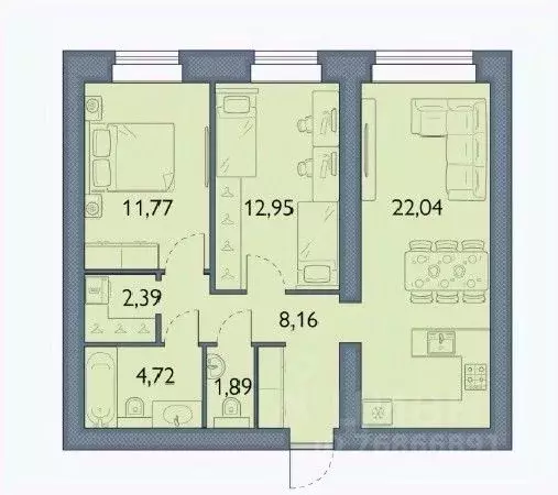 2-к кв. Брянская область, Брянский район, пос. Мичуринский, ... - Фото 1