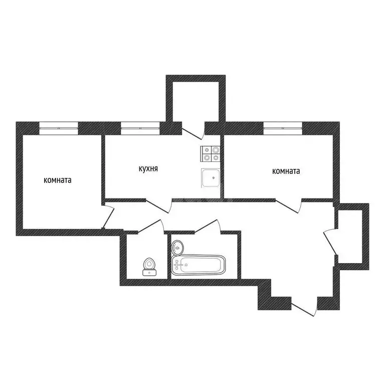 2-комнатная квартира: Кириши, проспект Героев, 14 (53.2 м) - Фото 1