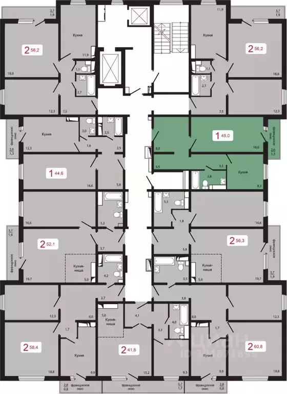 1-к кв. Красноярский край, Красноярск Складская ул., 34а (45.0 м) - Фото 0