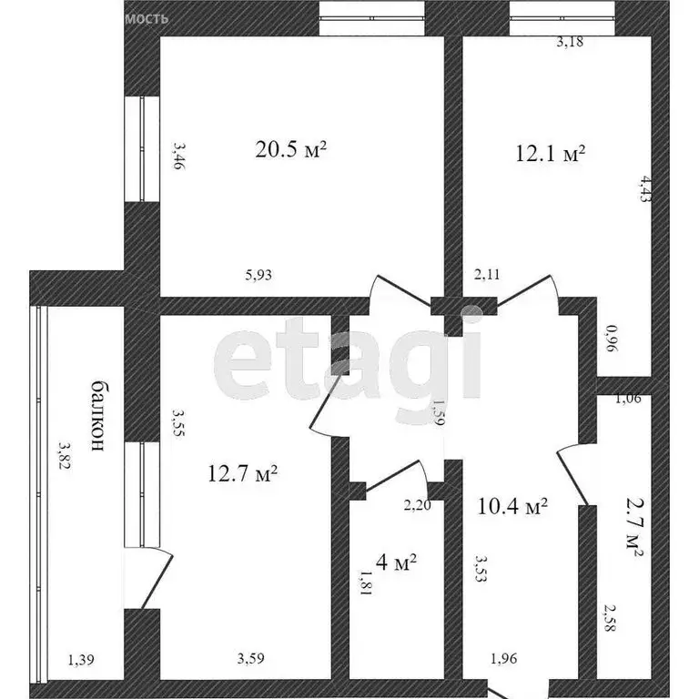 2-комнатная квартира: Благовещенск, Загородная улица, 17 (40.4 м) - Фото 0