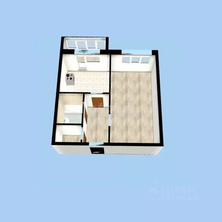 1-к кв. Башкортостан, Уфа ул. Степана Злобина, 34/1 (33.2 м) - Фото 1