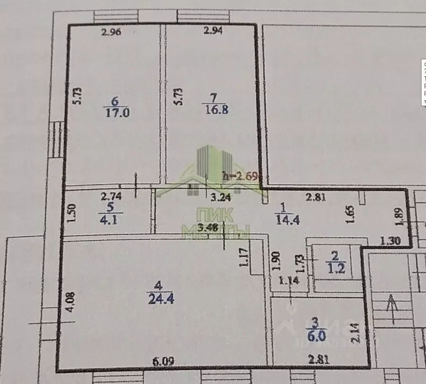 3-к кв. Бурятия, Улан-Удэ ул. Модогоева, 8 (83.9 м) - Фото 2