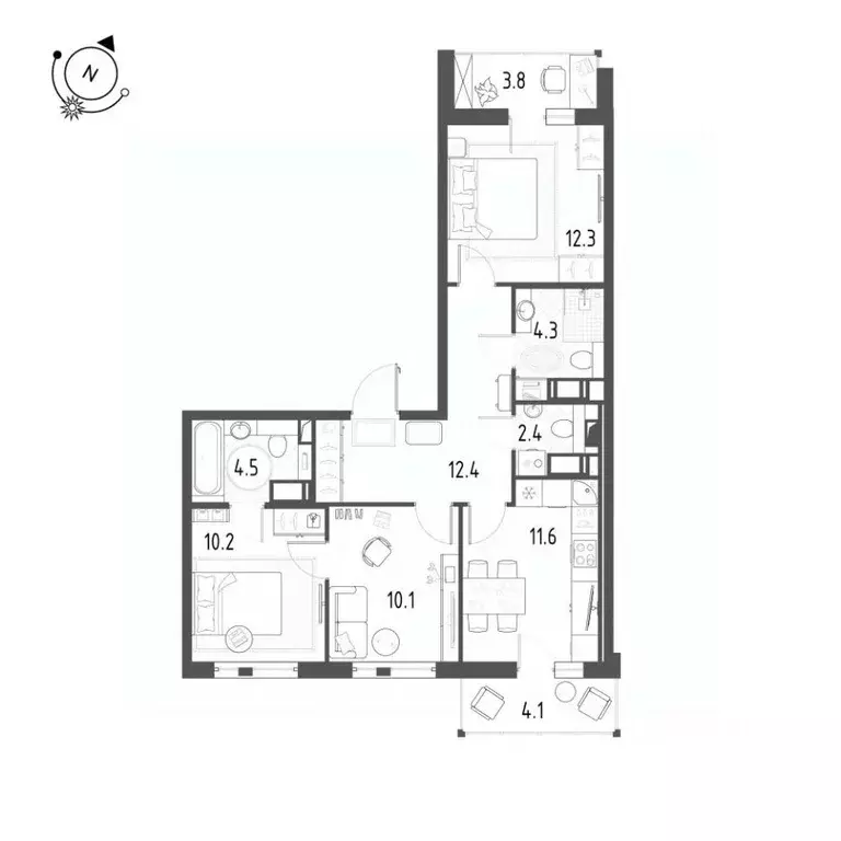 3-к кв. Санкт-Петербург пос. Шушары, ул. Чудовская, 14к1 (70.9 м) - Фото 0