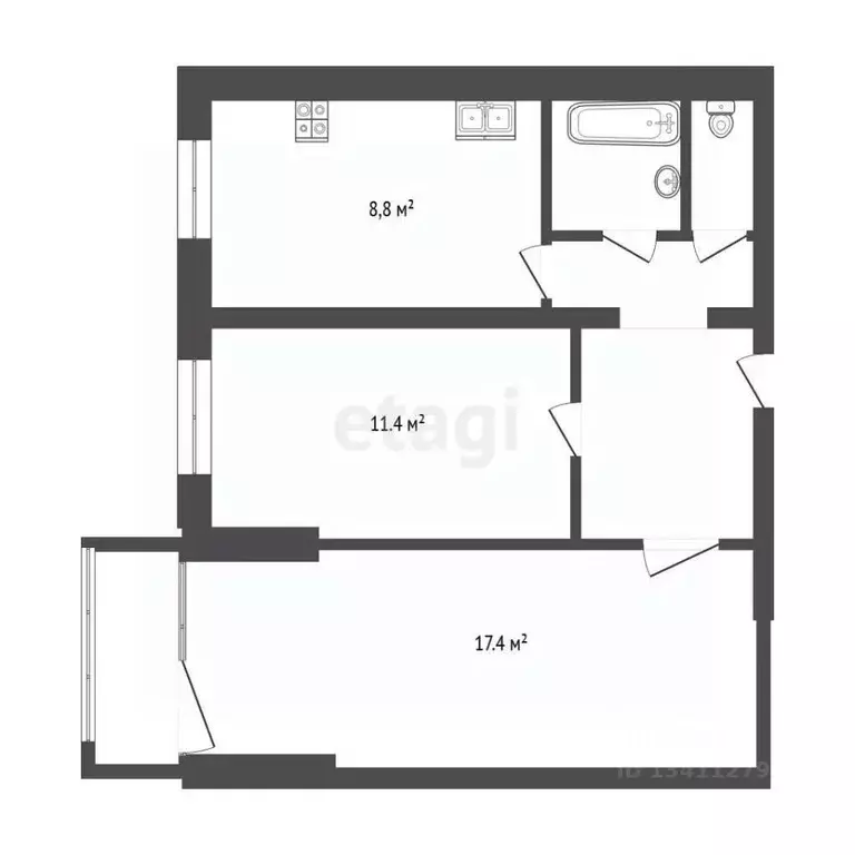 2-к кв. Белгородская область, Белгород ул. Буденного, 12 (51.1 м) - Фото 2
