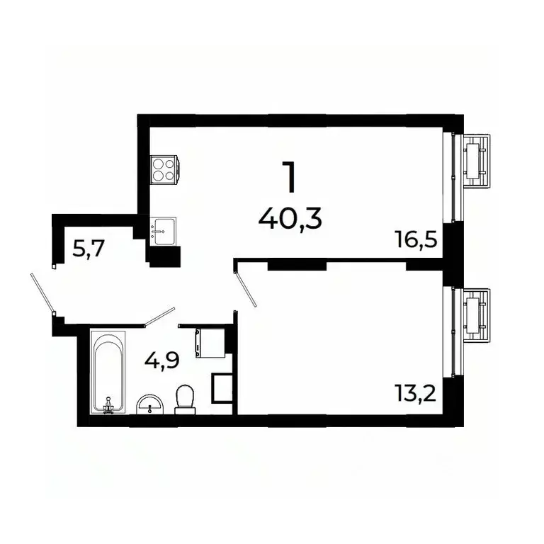 1-к кв. Нижегородская область, Нижний Новгород ул. Коперника, 15 (40.3 ... - Фото 1