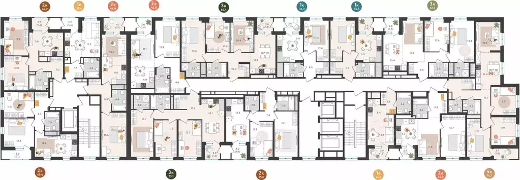 3-к кв. Пермский край, Пермь ул. Куфонина, 1 (66.4 м) - Фото 1