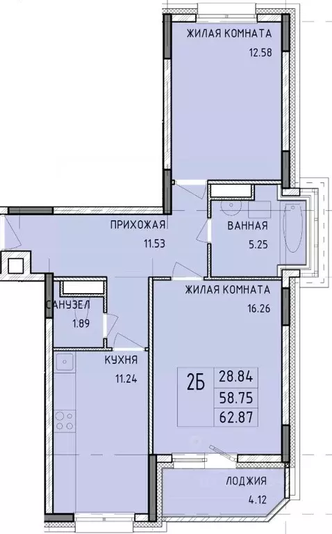 2-к кв. тульская область, тула рязанская ул, 23 (62.87 м) - Фото 0