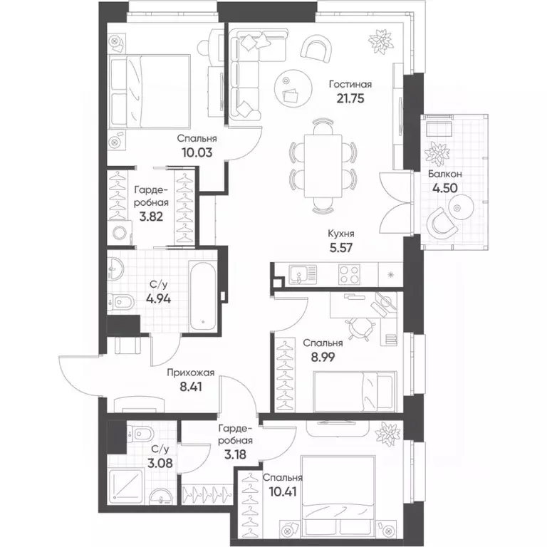 4-к кв. Татарстан, Казань ул. Гаврилова, 5Бк1 (81.5 м) - Фото 0