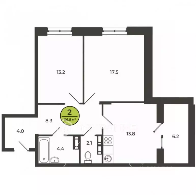 2-к кв. Брянская область, Брянский район, Свенское с/пос, пос. Свень ... - Фото 2