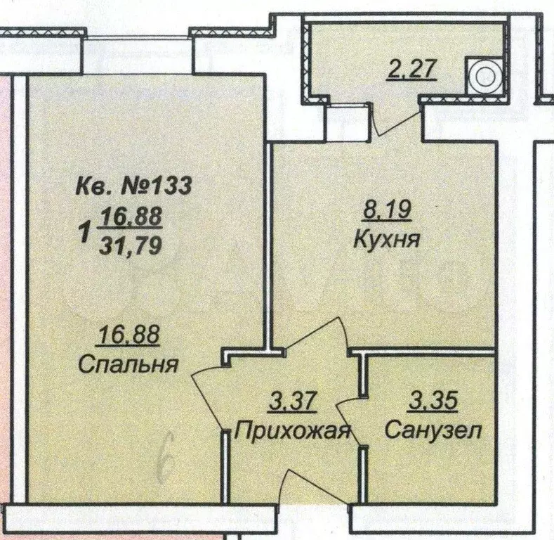 1-к. квартира, 31,8 м, 8/10 эт. - Фото 1