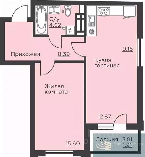 1-к кв. Воронежская область, Воронеж ул. Ломоносова, 116Б (52.6 м) - Фото 0