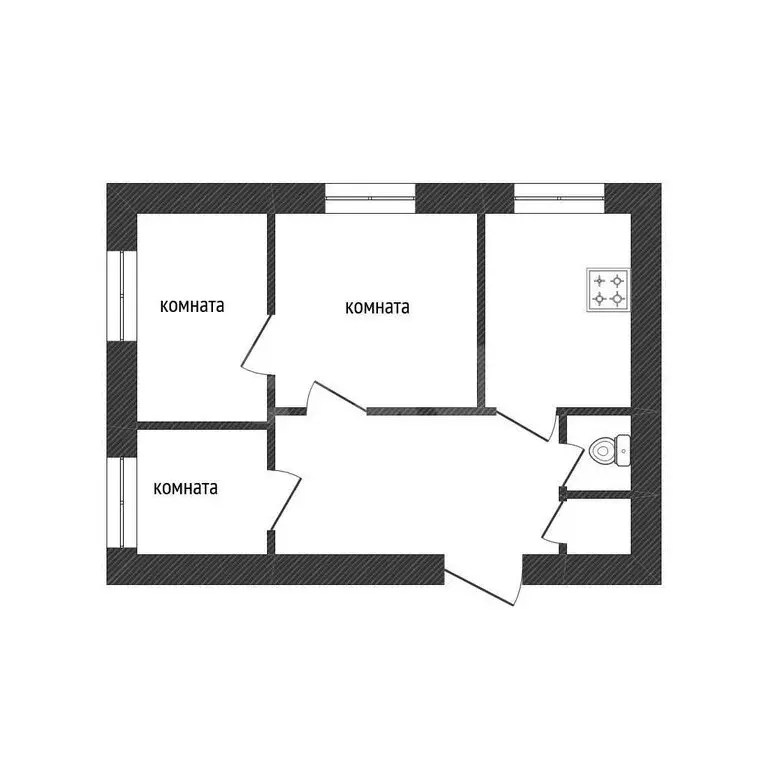 3-комнатная квартира: село Старая Ладога, Советская улица, 19 (62 м) - Фото 1