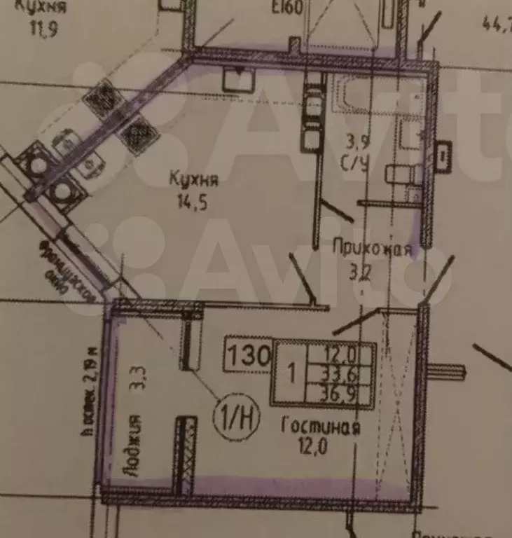 1-к. квартира, 37 м, 8/18 эт. - Фото 0