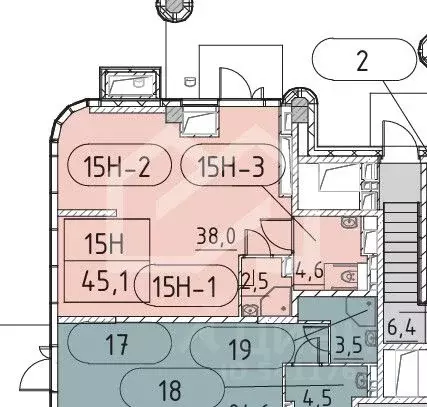 Торговая площадь в Москва Марк жилой комплекс, к1 (45 м) - Фото 2