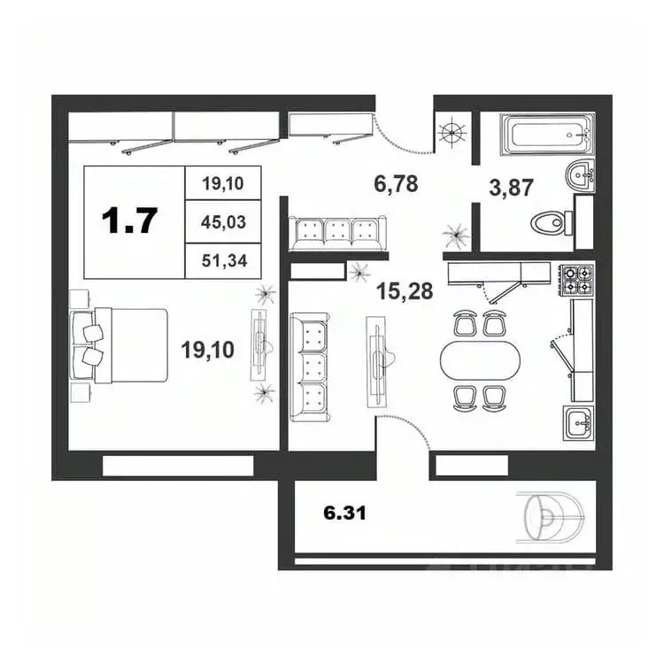 1-к кв. Новгородская область, Великий Новгород ул. Якова Павлова, 15 ... - Фото 0