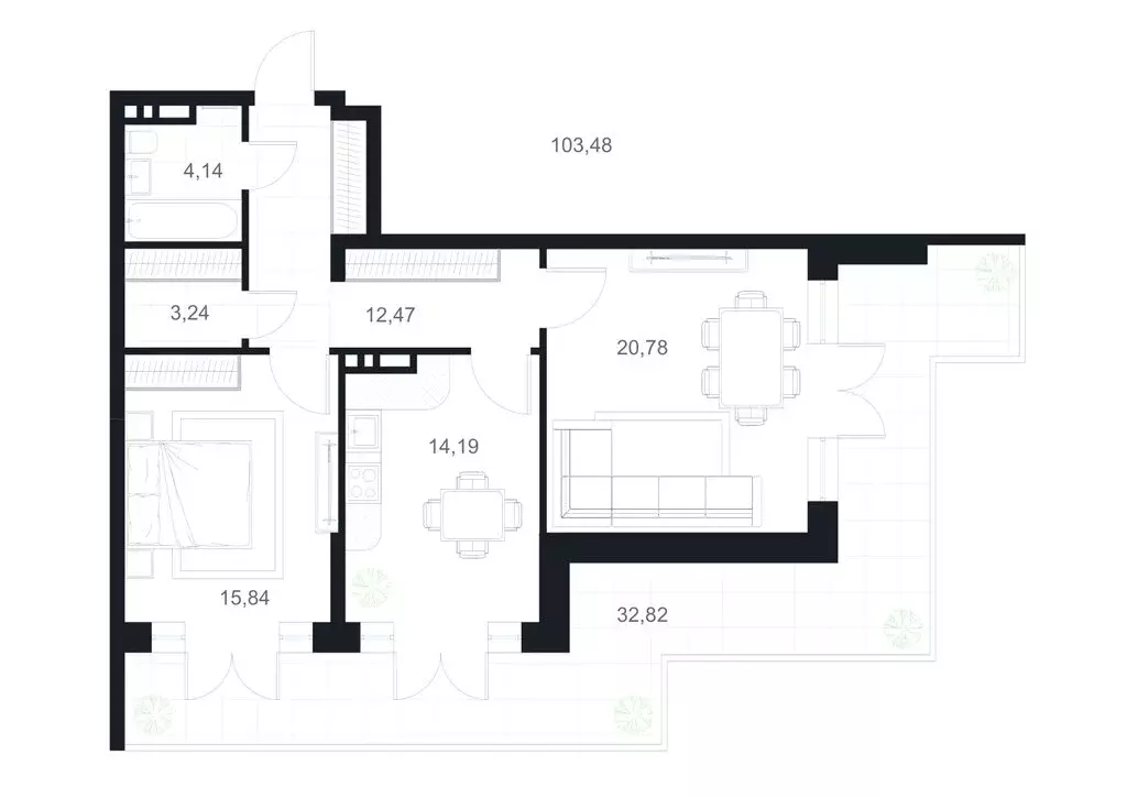 2-комнатная квартира: Каспийск, улица М. Халилова, 1А (103.48 м) - Фото 1