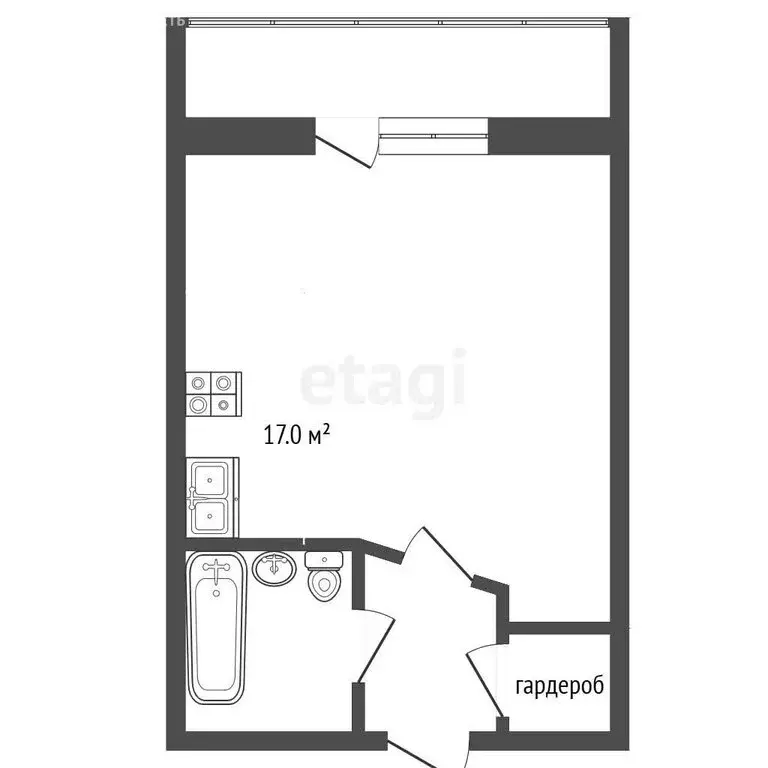 Квартира-студия: Тобольск, 15-й микрорайон, 34 (27.5 м) - Фото 1