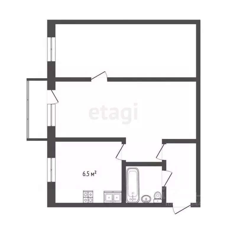 2-к кв. Тюменская область, Тюмень ул. Пермякова, 6а (45.4 м) - Фото 1