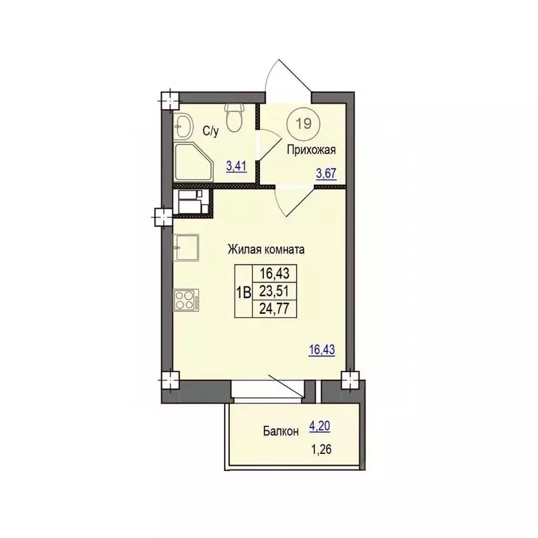 1-к кв. Псковская область, Псковский район, Завеличенская волость, д. ... - Фото 1