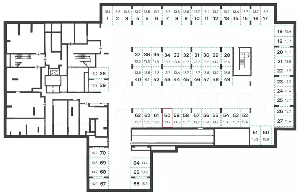 Машиноместо, 14 м - Фото 1