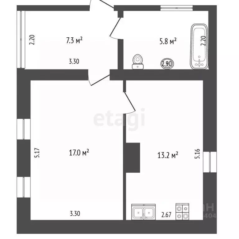 Дом в Крым, Кировский район, с. Абрикосовка ул. Кооперативная (43 м) - Фото 2
