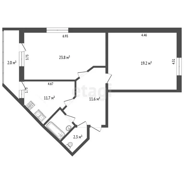 2-комнатная квартира: Псков, улица Новосёлов, 5А (71.4 м) - Фото 1