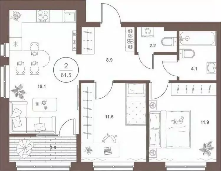 2-к кв. Пензенская область, Пенза Арбеково жилрайон, Дальнее Арбеково ... - Фото 2