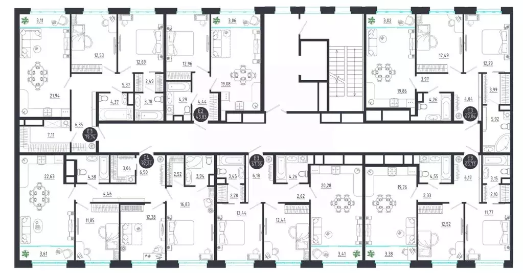 3-к кв. Тульская область, Тула  (92.24 м) - Фото 2