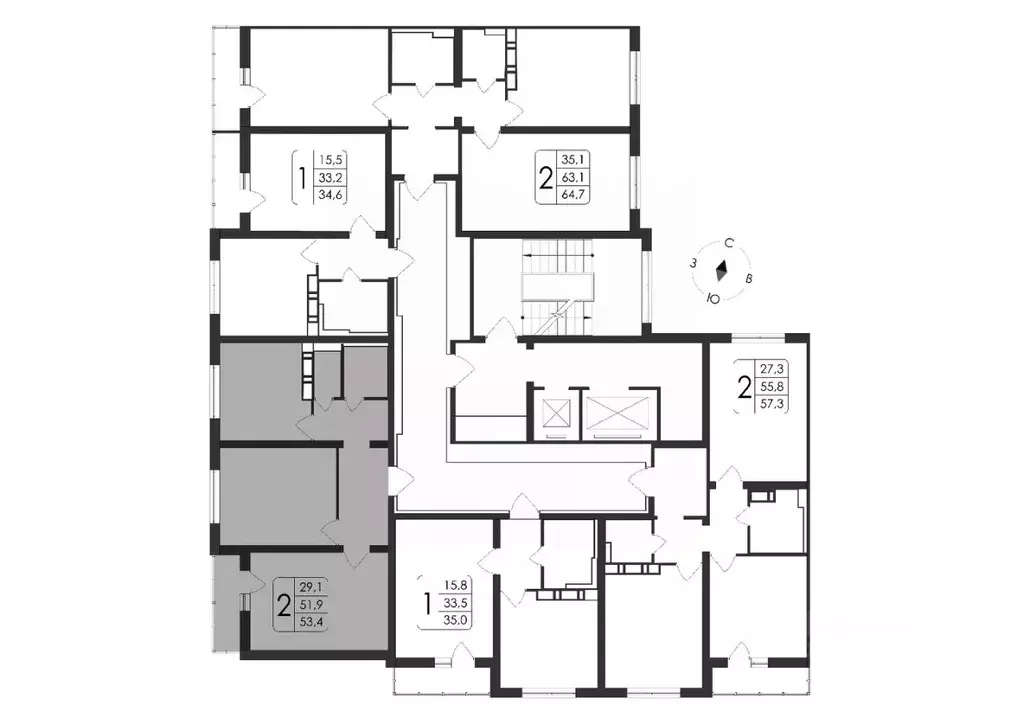 2-к кв. Воронежская область, Воронеж ул. Шишкова, 140Б/21 (53.4 м) - Фото 1