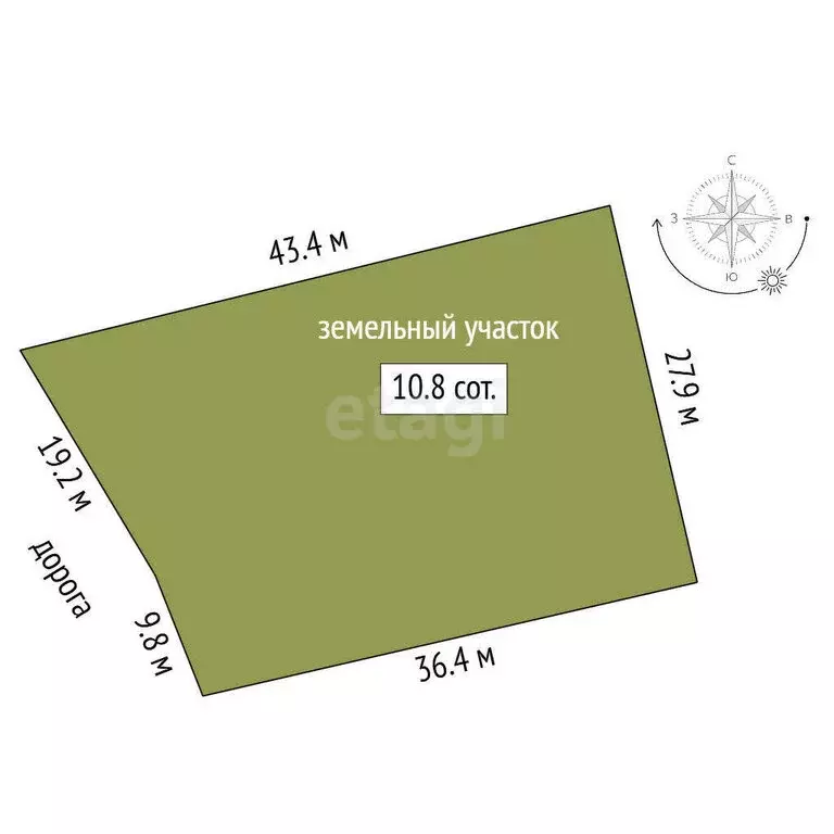 Участок в Туринск, Загородная улица (10.8 м) - Фото 1