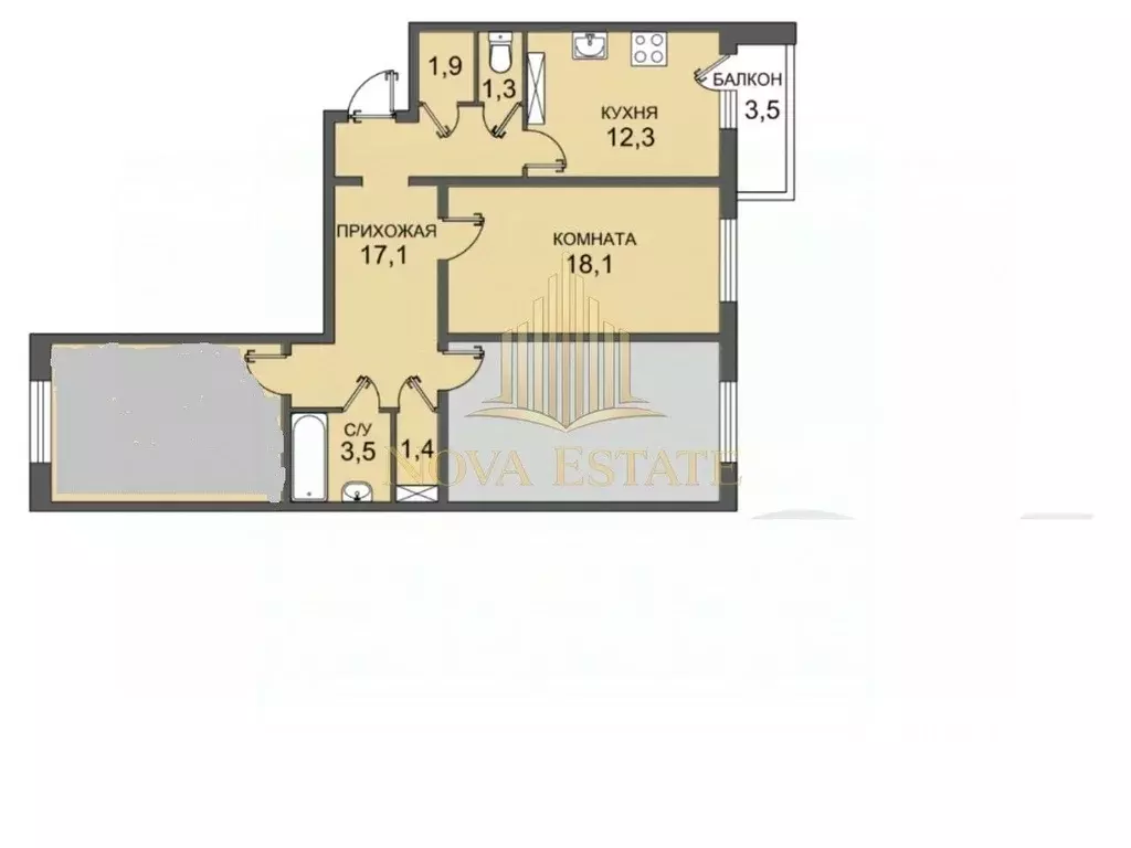 Комната Санкт-Петербург просп. Героев, 26к2 (18.1 м) - Фото 2