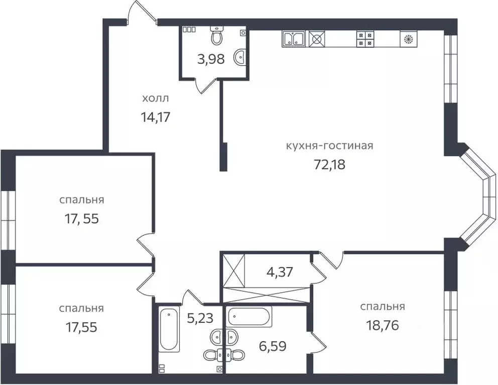 3-к кв. Санкт-Петербург проезд Петровская коса, 1к2 (167.5 м) - Фото 0