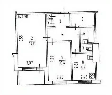 2-к кв. Мурманская область, Мурманск ул. Капитана Маклакова, 4 (50.4 ... - Фото 2