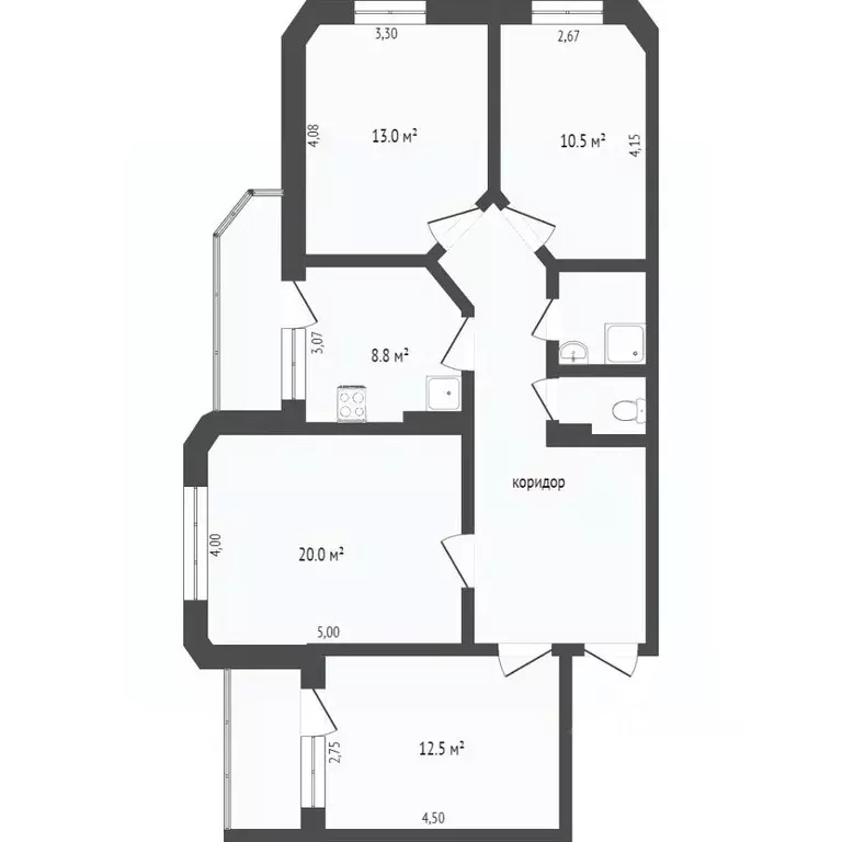 4-к кв. Белгородская область, Белгород ул. Плеханова, 8а (85.8 м) - Фото 0