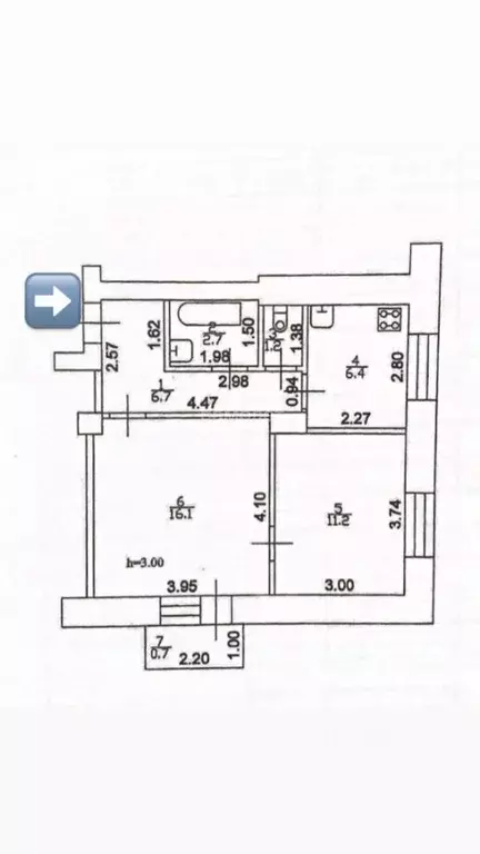 2-к кв. Татарстан, Казань ул. Сеченова, 11 (44.0 м) - Фото 1