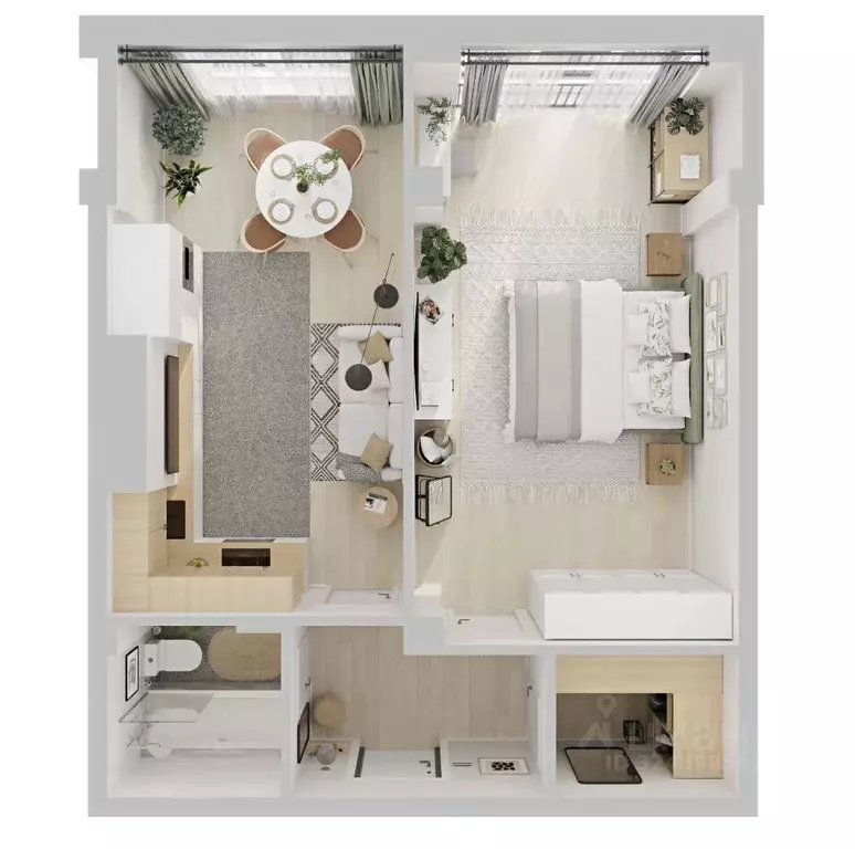 1-к кв. Ставропольский край, Ессентуки  (50.6 м) - Фото 2